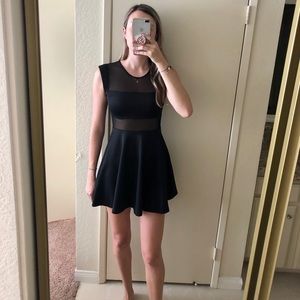Tobi black censored skater dress